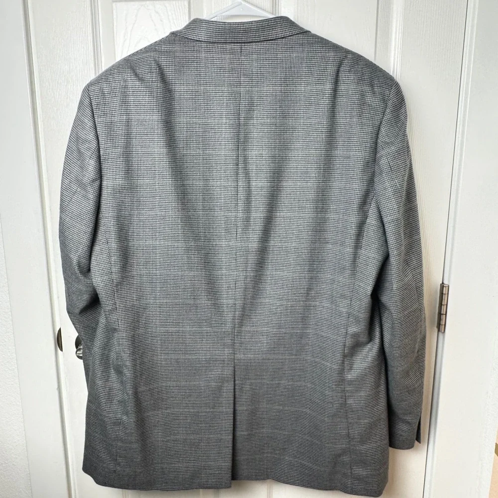 Lauren Ralph Lauren Sport Coat Mens 42R Grey Houndstooth Two Button Blazer